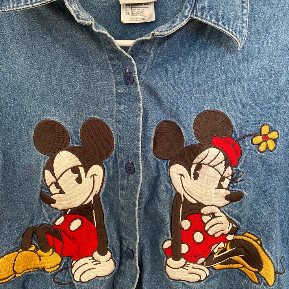 SOLD Disney Mickey and Minnie Mouse cropped denim - Picture 4 of 5